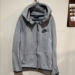 Nike Heather Gray Full-Zip Hoodie size small